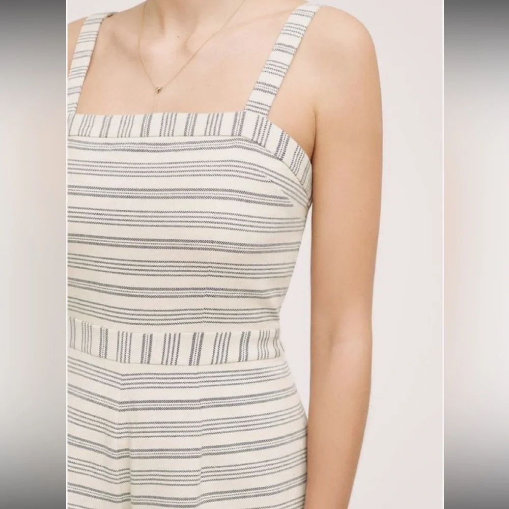 Anthropologie Paper Crown Lexington romper features a striped pattern Size Small - Picture 3 of 8